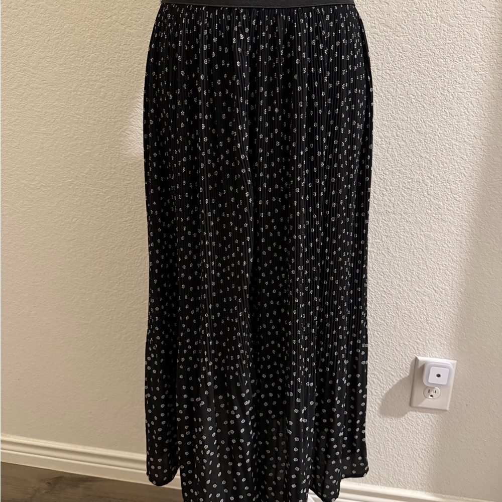 Adrianna Papell Black and White Maxi A-Line Skirt